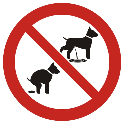 Zakaz wyprowadzania psów 2, 20x20 cm, PCV 1 mm