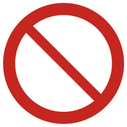 Ogólny znak zakazu, 10,5x10,5 cm, folia