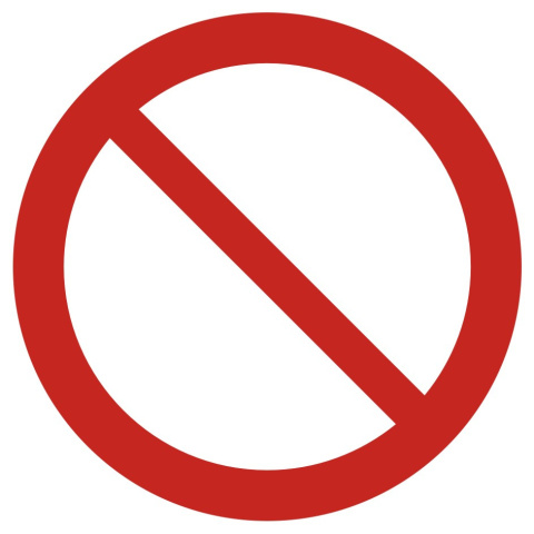 Ogólny znak zakazu, 21x21 cm, folia