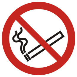 Zakaz palenia tytoniu, 10,5x10,5 cm, PCV 1 mm