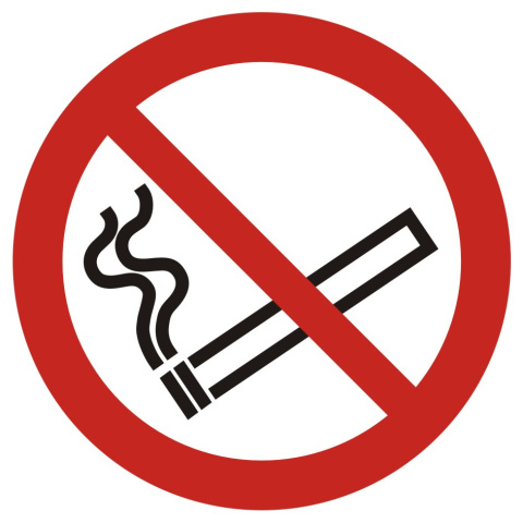 Zakaz palenia tytoniu, 21x21 cm, PCV 1 mm