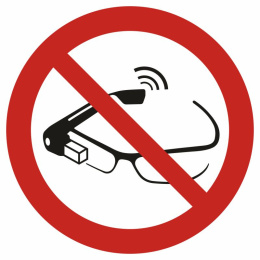Zakaz używania okularów interaktywnych, 10,5x10,5 cm, folia