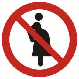 Zakaz wstępu dla kobiet w ciąży, 10,5x10,5 cm, folia