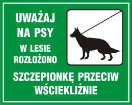 Uważaj na psy - wstęp do lasu wzbroniony, 40x50 cm, PCV 1 mm