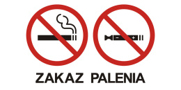 Zakaz palenia tytoniu i papierosów elektronicznych 1, 10x20 cm, folia