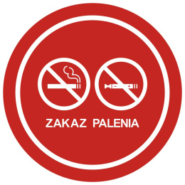 Zakaz palenia tytoniu i papierosów elektronicznych 3, 10,5x10,5 cm, folia