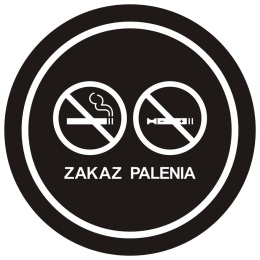 Zakaz palenia tytoniu i papierosów elektronicznych 4, 10,5x10,5 cm, folia