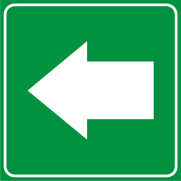 Znak kierunku stosowany łącznie ze znakami 021 i 022, 40x40 cm, PCV 1 mm
