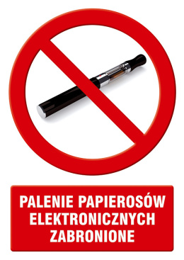 Palenie papierosów elektronicznych zabronione, 14,8x21 cm, PCV 1 mm