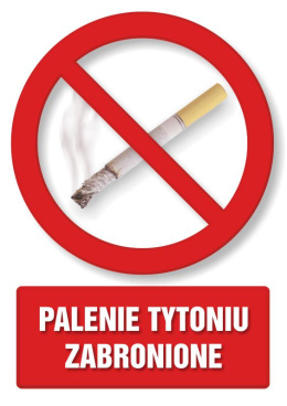 Palenie tytoniu zabronione 1, 21x29,7 cm, PCV 1 mm