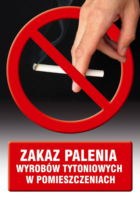 Zakaz palenia wyrobów tytoniowych w pomieszczeniach, 14,8x21 cm, PCV 1 mm