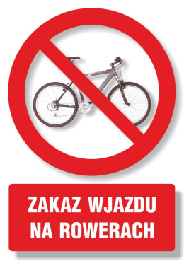Zakaz wjazdu na rowerach, 21x29,7 cm, PCV 1 mm