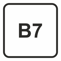 B7 - Olej napędowy- maksymalna zawartość biodiesla w paliwie dopuszczalna do użycia w pojeździe 7%, 10x10 cm, folia