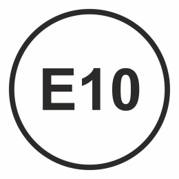 E10 - Benzyna- maksymalna zawartość etanolu w paliwie 10%, 10x10 cm, folia