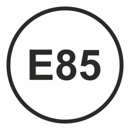 E85 - Benzyna- maksymalna zawartość etanolu w paliwie 85%, 10x10 cm, folia