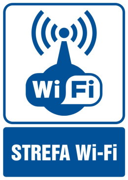 Strefa Wi-Fi, 14,8x21 cm, PCV 1 mm
