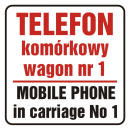 Telefon komórkowy w wagonie nr 1. Mobile phone in carriage no 1, 5x5 cm, PCV 1 mm