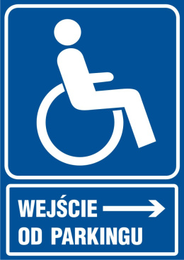 Wejście dla niepełnosprawnych od parkingu, 10,5x14,8 cm, PCV 1 mm