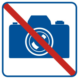 Zakaz fotografowania, 14,8x14,8 cm, PCV 1 mm