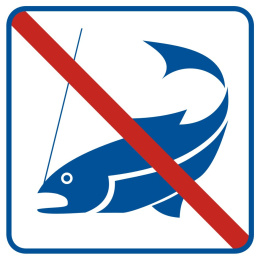 Zakaz łowienia ryb, 10,5x10,5 cm, PCV 1 mm