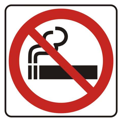 Zakaz palenia, 5x5 cm, PCV 1 mm