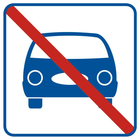 Zakaz parkowania, 10,5x10,5 cm, PCV 1 mm