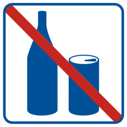 Zakaz spożywania napojów, 21x21 cm, folia