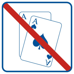 Zakaz uprawiania gier hazardowych, 10,5x10,5 cm, PCV 1 mm