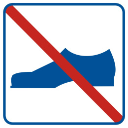 Zakaz używania obuwia, 21x21 cm, PCV 1 mm
