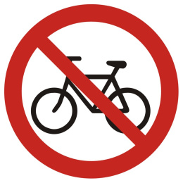 Zakaz wjazdu na rowerze, 10,5x10,5 cm, PCV 1 mm