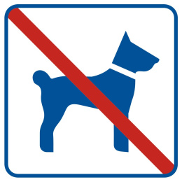 Zakaz wprowadzania psów, 10,5x10,5 cm, folia