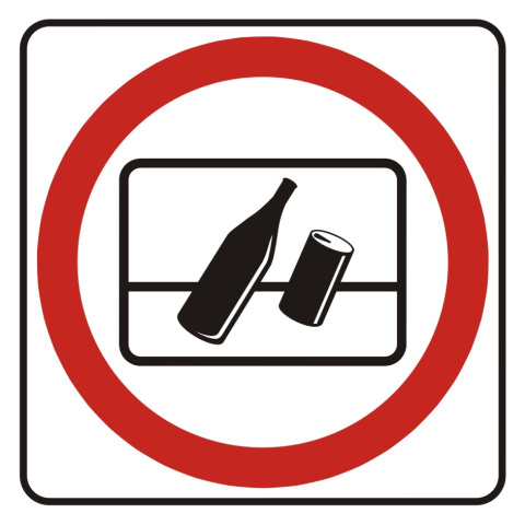 Zakaz wyrzucania odpadków za okno, 5x5 cm, PCV 1 mm