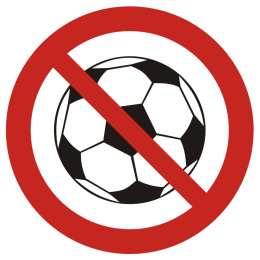 Zakaz gry w piłkę, 10,5x10,5 cm, PCV 1 mm