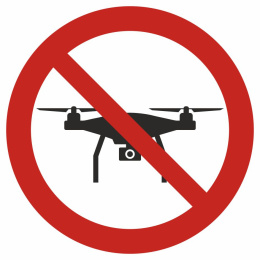 Zakaz lotów dronem, 33x33 cm, PCV 1 mm