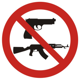 Zakaz noszenia broni, 21x21 cm, PCV 1 mm