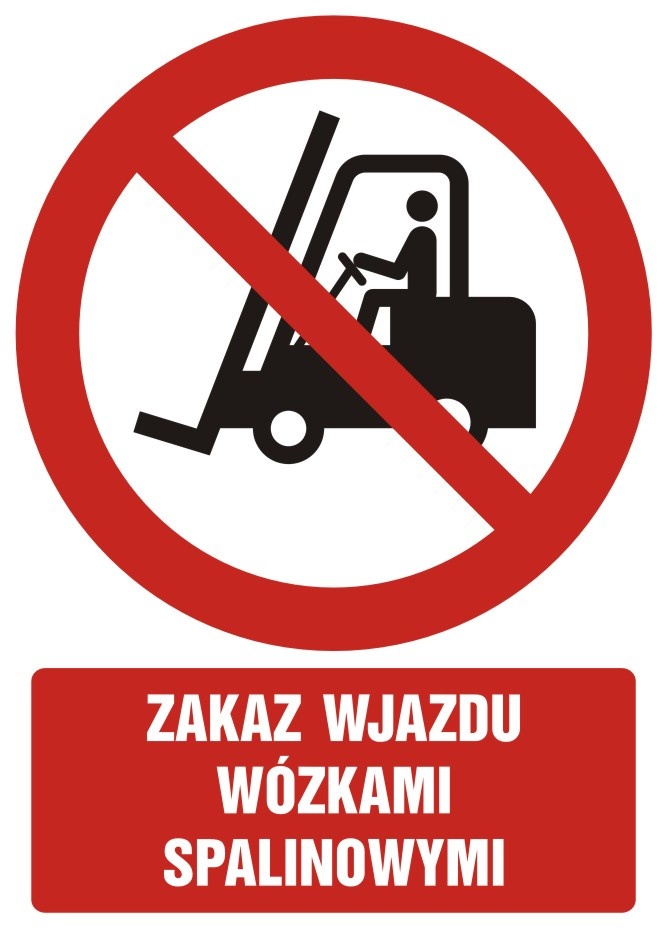 Zakaz wjazdu wózkami spalinowymi, 66x93,3 cm, PCV 1 mm