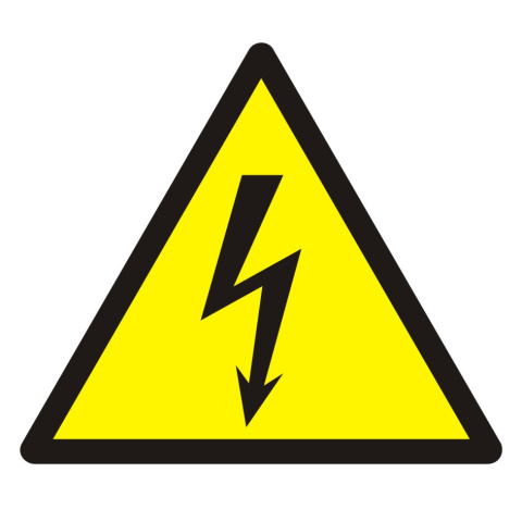 Ostrzeżenie przed napięciem elektrycznym, 21x21 cm, PCV 1 mm