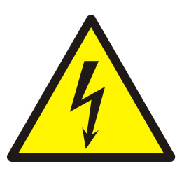 Ostrzeżenie przed napięciem elektrycznym, 5,25x5,25 cm, PCV 1 mm