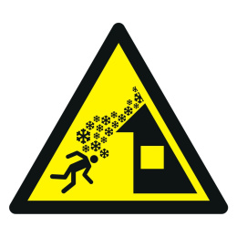 Ostrzeżenie przed osuwającym się śniegiem z dachu, 10,5x10,5 cm, PCV 1 mm