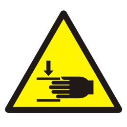Ostrzeżenie przed zgnieceniem dłoni, 10,5x10,5 cm, folia