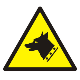 Ostrzeżenie przed złym psem, 10,5x10,5 cm, PCV 1 mm