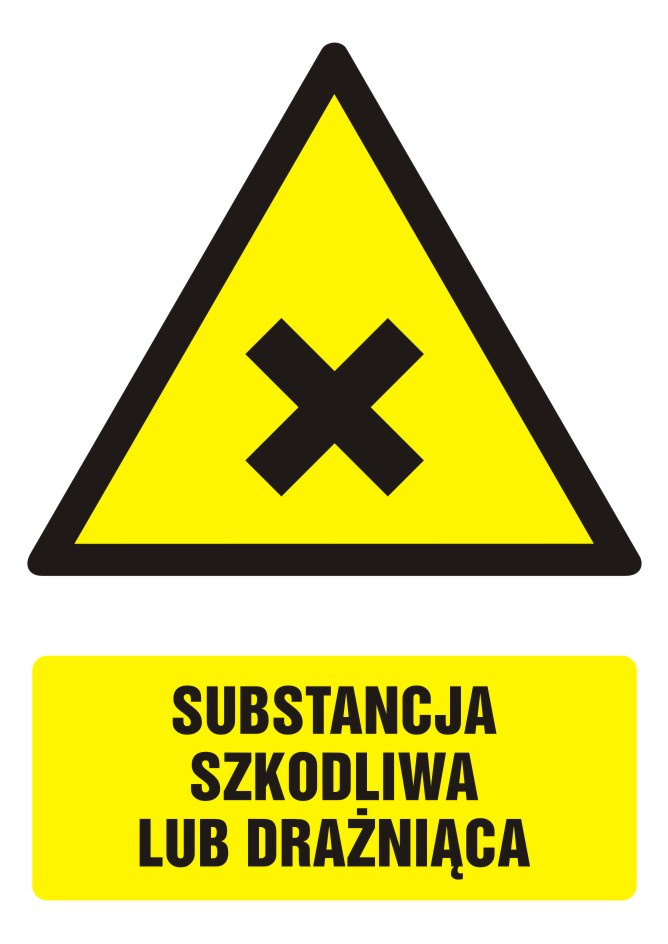 Substancja szkodliwa lub drażniąca, 66x93,3 cm, PCV 1 mm