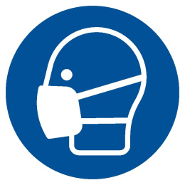 Nakaz stosowania maski przeciwpyłowej, 10,5x10,5 cm, folia