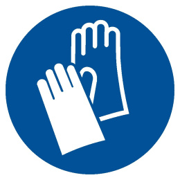 Nakaz stosowania ochrony rąk, 10,5x10,5 cm, PCV 1 mm