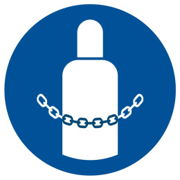 Nakaz zabezpieczania butli gazowych, 21x21 cm, PCV 1 mm