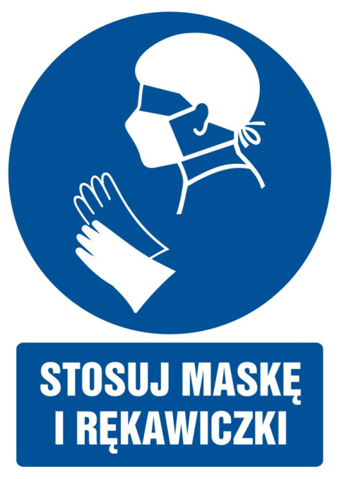 Stosuj maskę i rękawiczki, 66x93,3 cm, PCV 1 mm