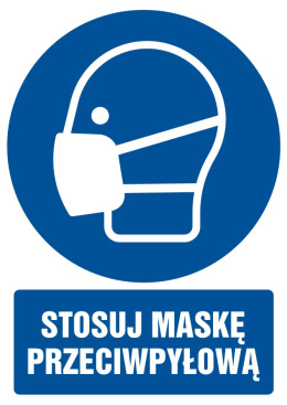 Stosuj maskę przeciwpyłową, 10,5x14,8 cm, folia