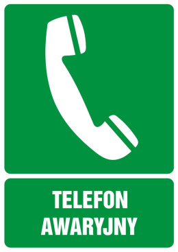 Telefon awaryjny, 5,25x7,4 cm, folia