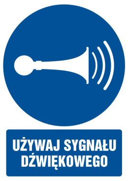 Używaj sygnału dźwiękowego, 42x59,4 cm, PCV 1 mm