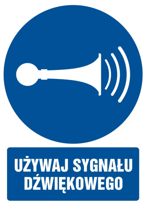 Używaj sygnału dźwiękowego, 66x93,3 cm, PCV 1 mm